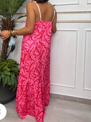 Red and pink dress