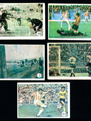 ALMA stickers 5 different used, 1970s