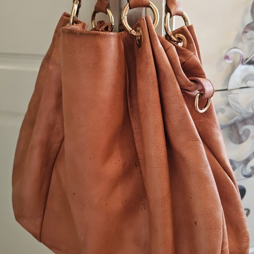 Nardelli leather handbag used, orange color