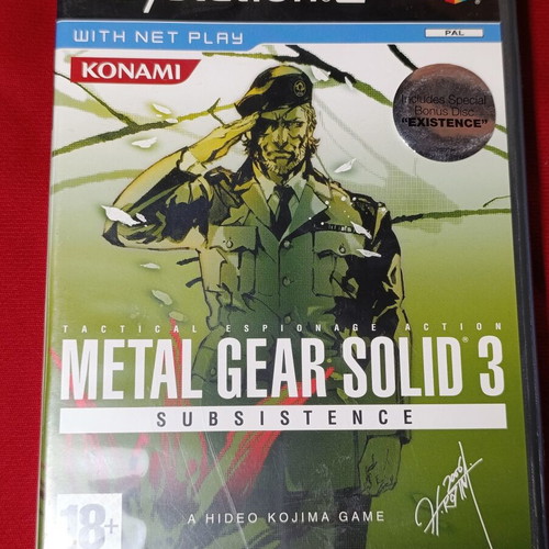 Metal Gear Solid 3 Subsistence PS2 game used with bonus disc