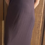H&M long brown dress with small slit, size M