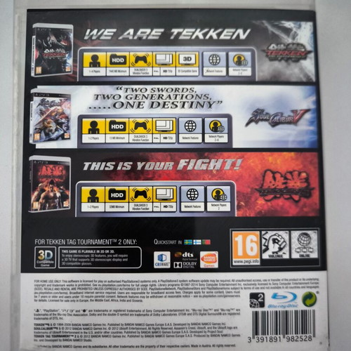 Fighting Edition PS3 game like new, Tekken Tag Tournament 2, SoulCalibur V, Tekken 6