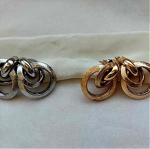 Μαζί δύο ζευγάρια σκουλαρίκια διπλοί κύκλοι/Women's Twisted Door Knocker Stud Earring