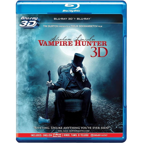 Abraham Lincoln: Vampire Hunter Blu-ray 3D-2D like new, two discs, subtitles