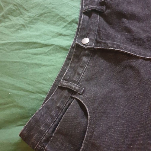 Shein Dazy black denim shorts XXL like new, high waist, frayed