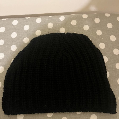 Winter black knit cap used