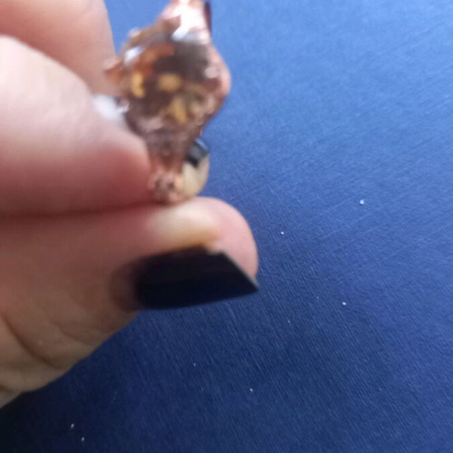 Silver rose gold monoptero ring with zircon stone like new