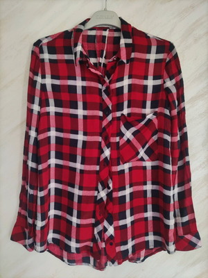 Bershka red checkered shirt like new, size small/medium