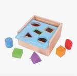 Bigjics shape sorting box wooden, from 12 months