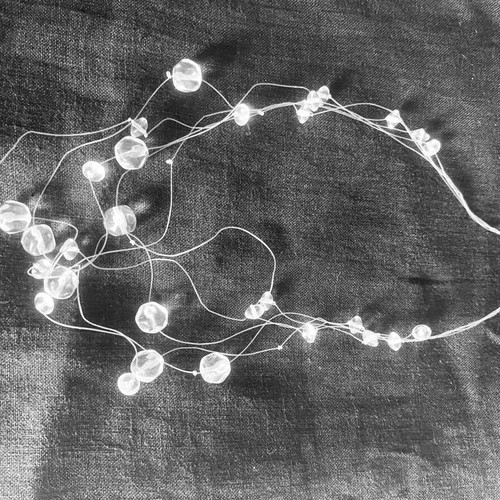 Illusion Necklace like new with transparent beads on invisible thread