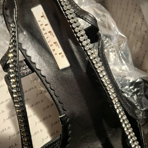 Swarovski crystal sandals like new, black, size 37