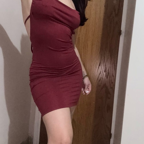 Mini dress red like new with open back