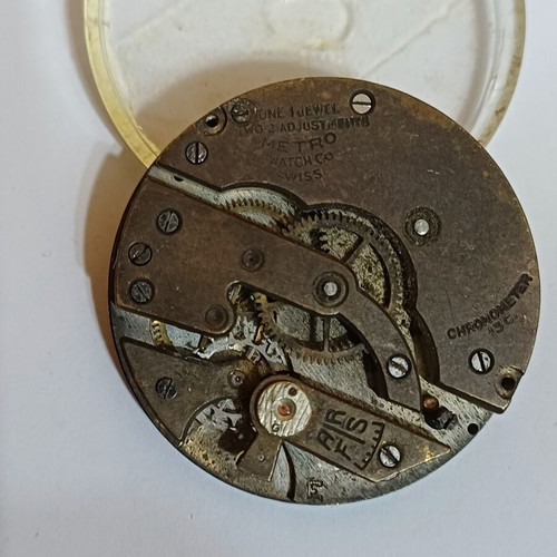 Metro watch movement used for parts Swiss chronometer