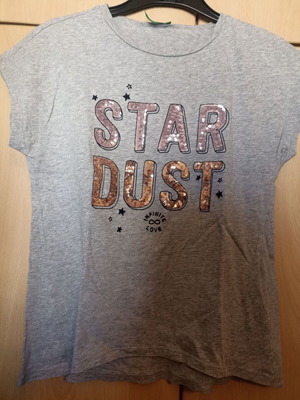 Benetton T-shirt No 11-12, like new, cotton, grey, size 146 cm