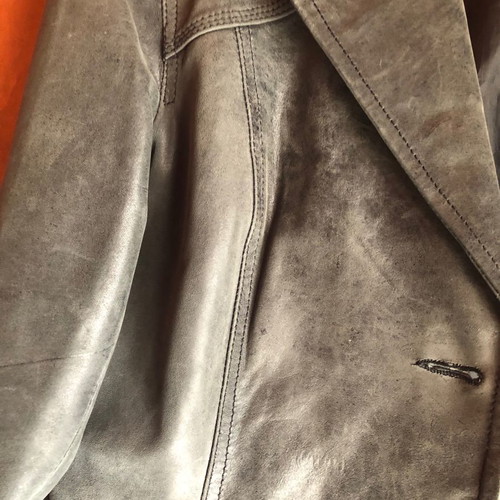 Leather jacket used, dark gray, size M