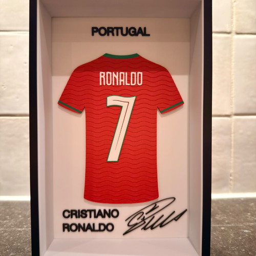 Cristiano Ronaldo Collectible 3D Mini Jersey Frame Portugal new