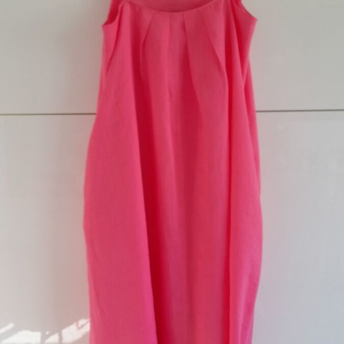 Max&Co fuchsia linen dress with straps like new