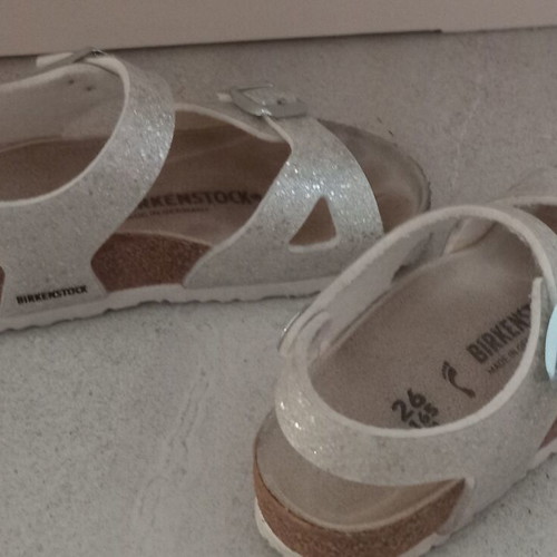 Birkenstock sandals size 26, silver