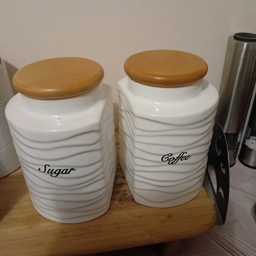 Containers for coffee and sugar like new