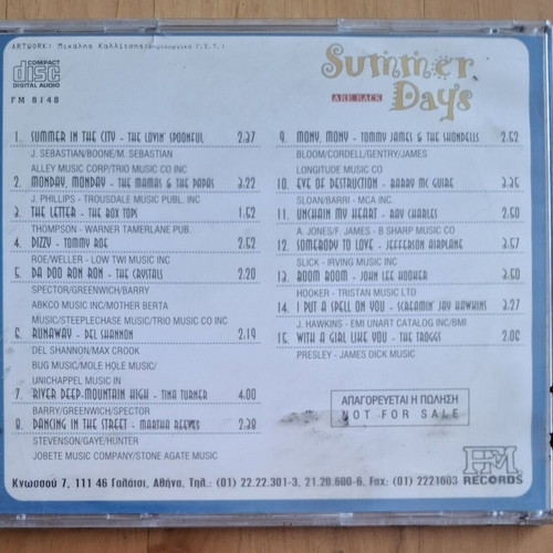 Summer Days Are Back Audio CD like new, pop compilation