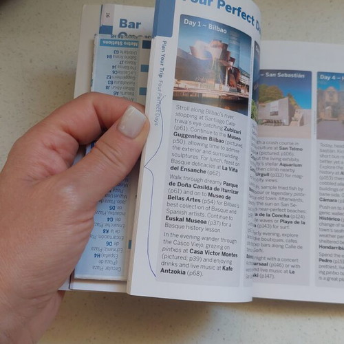 Travel guide for Bilbao and San Sebastian used with notes