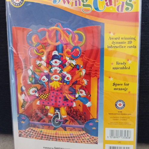 Santoro London Big Top Clowns 3D Swing Card new