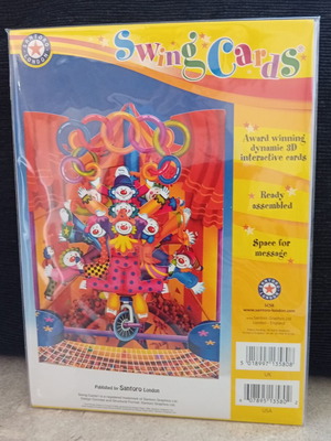 Santoro London Big Top Clowns 3D Swing Card new
