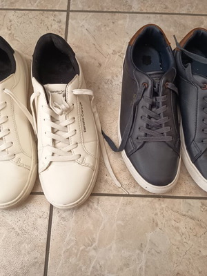 Renato Garini sneakers used, pack of two, size 43, white and blue