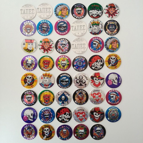 Vintage Joker pogs used, set of 47 from the '90s