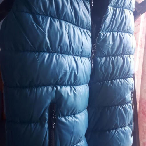 Sleeveless jacket with hood like new, turquoise, size M/L