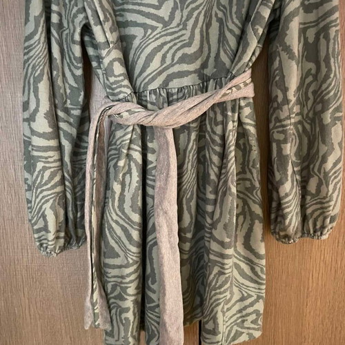 Moutaki midi dress animal print used, with belt, size S/M