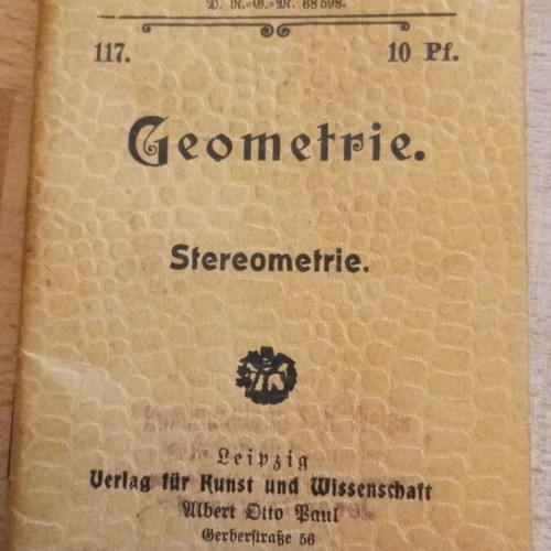 Geometrie Stereometrie Albert Otto Baul book used, German