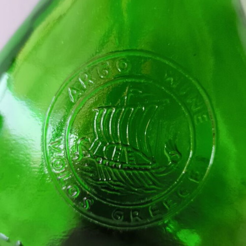 Συλλεκτικό πράσινο μπουκάλι Argo Wine Volos Grece σαν καινούργιο