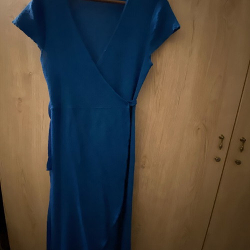 Blue electric wrap dress Mango used, small, with light silver weave
