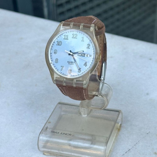 Swatch AG 2004 Day-Date Swiss Made watch used with leather strap