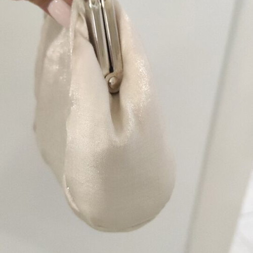 Handbag with Embroidered Pearls like new, with Chain