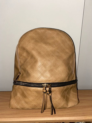 Backpack γυναικείο καφέ δερματίνη μεταχειρισμένο, πλάτης