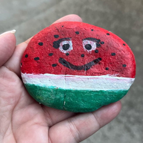 Painted stone like new, handmade