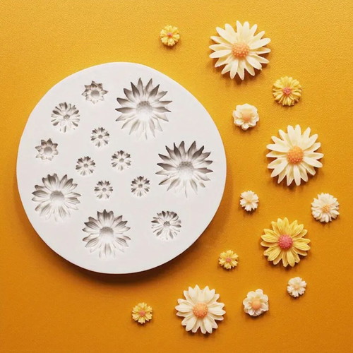 Chocolate mold with daisies 3D silicone new
