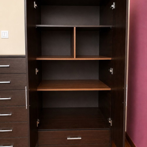 Bedroom furniture set with 3-door wardrobe and 7-drawer chest wenge like new