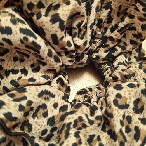 Scrunchie large leopard hair tie triple new animal print