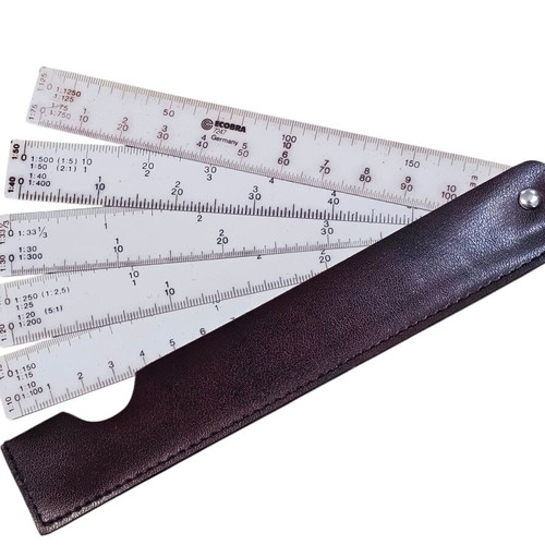 ECOBRA fan slide rule like new with leather case