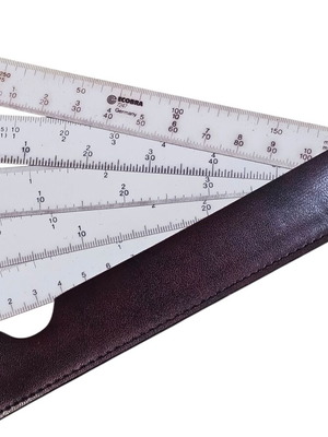 ECOBRA fan slide rule like new with leather case