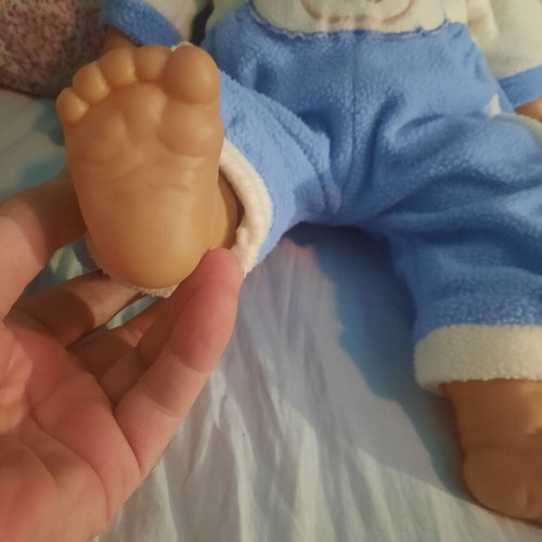 Vintage large doll happy baby in excellent condition, 60 cm tall