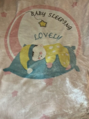 Velour Das Baby crib blanket like new, pink, soft and warm
