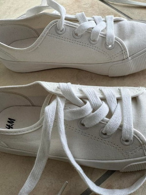 Πάνινα sneaker H&M μέγεθος 34 σαν καινούργια, άσπρα