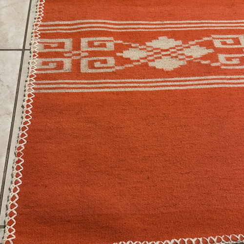 Vintage Handmade Wool Rug on Loom, Like New, 204x149cm