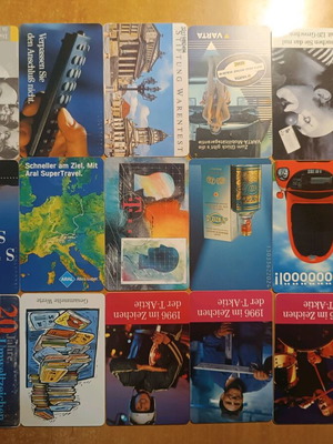 German phone cards used, 66 different