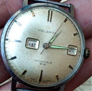 HELBROS INVINCIBLE Day Date MANUAL Watch αναλογικο ρολοι  CAL.PUW 363 Made in West Germany