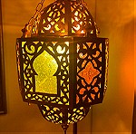  Μπρούτζινο χειροποίητο φωτιστικό φανάρι από Μαρόκο